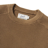 Shaker Stitch Cotton Crewneck Sweater - Covert Green Grayers