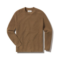 Shaker Stitch Cotton Crewneck Sweater - Covert Green Grayers