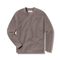 Shaker Stitch Cotton Crewneck Sweater - Frost Grey Grayers