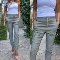 Tali Green Herringbone Pants Bevy Flog