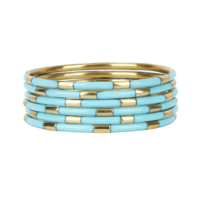 Turquoise Veda Bangles - Set of 6 Budha Girl
