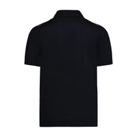 Navy with Pink Short Sleeve Knit Polo Clothier to The King