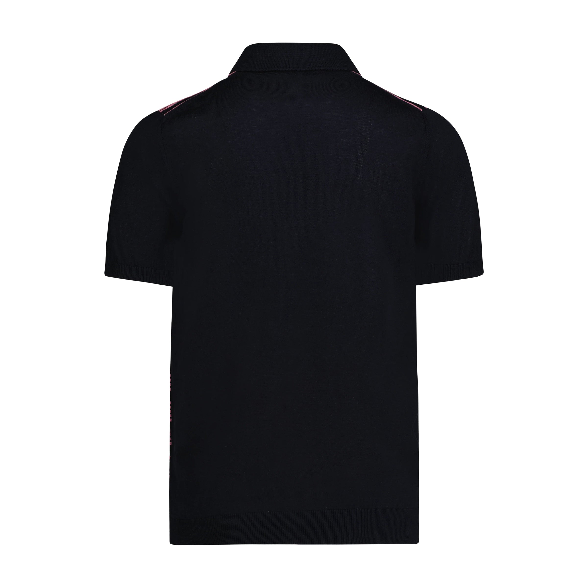 Navy with Pink Short Sleeve Knit Polo Clothier to The King