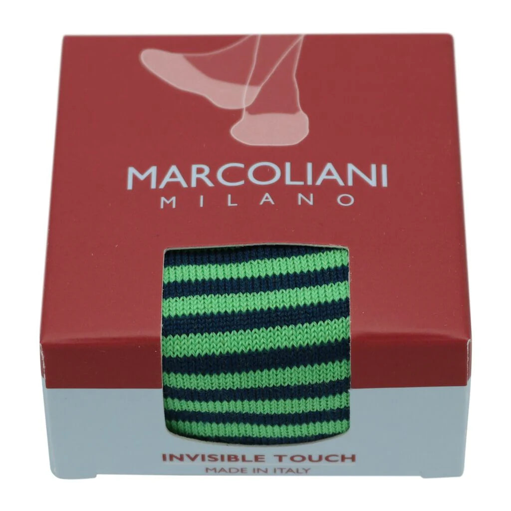 Marcoliani Invisible No Show Stripe Pima Cotton Socks (One size fits most) Marcoliani