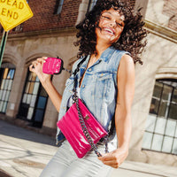 Downtown Crossbody | Glossy Garnet Think Royln