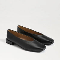 Kasey Square Toe Ballet Flat - Black Leather Sam Edelman