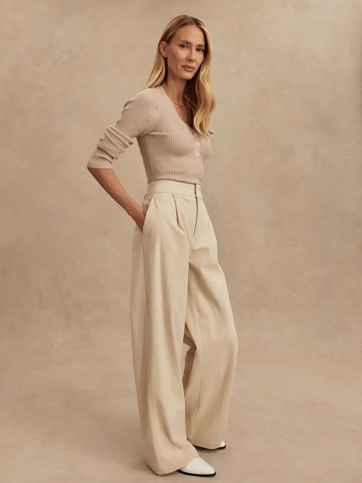 Rocio Wide-Leg 29.5" - Birch VARLEY