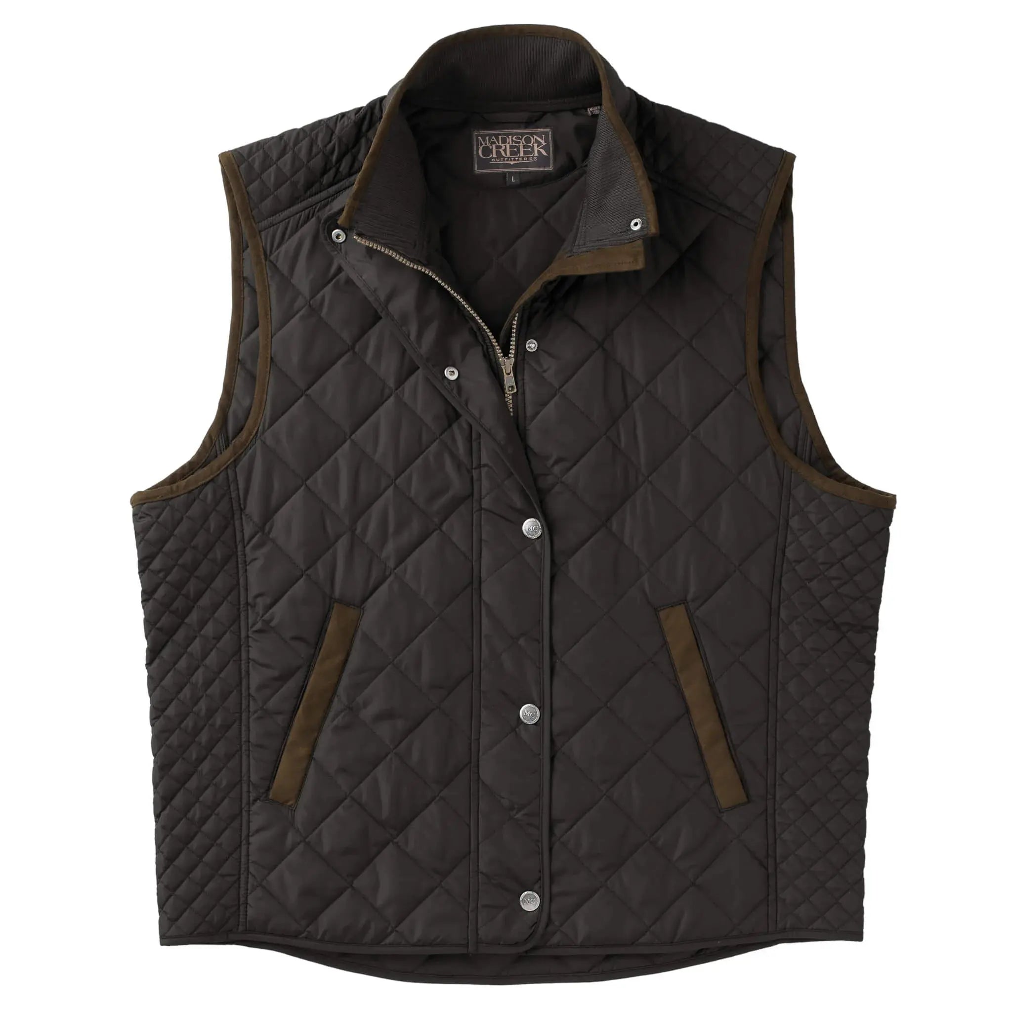 Greenville Diamond Quilted Vest - Black Madison Creek Outfitters