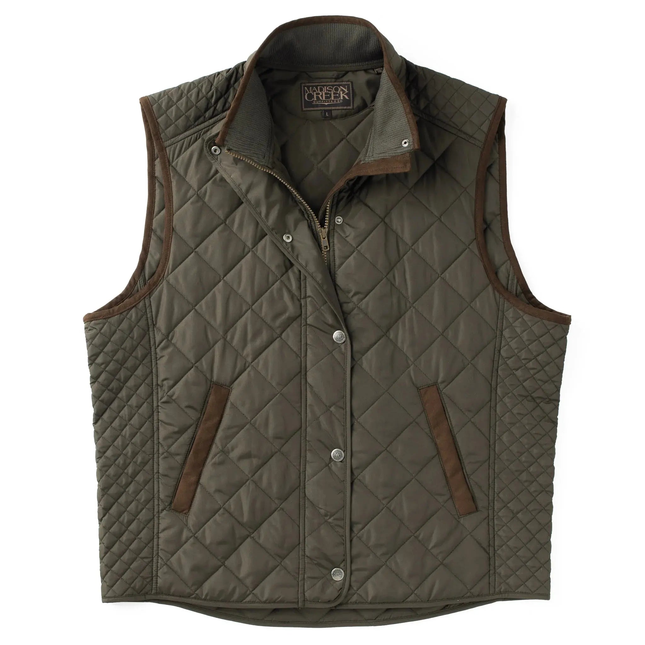 Greenville Diamond Quilted Vest - Loden Madison Creek Outfitters