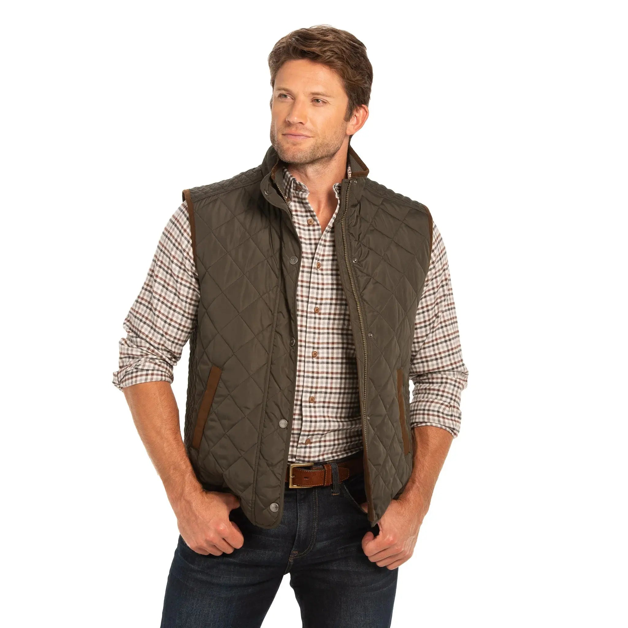 Greenville Diamond Quilted Vest - Loden Madison Creek Outfitters