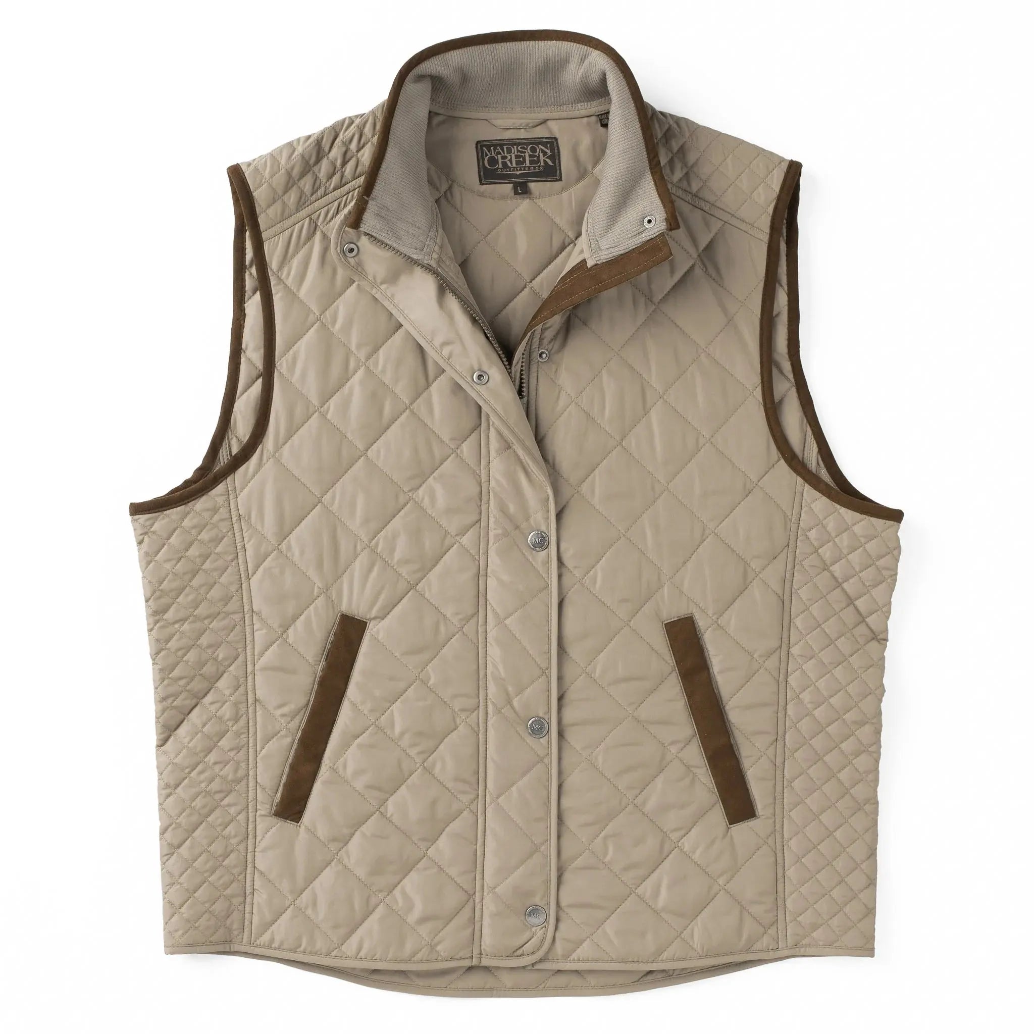 Greenville Diamond Quilted Vest - Dark Khaki Madison Creek Outfitters