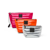Travel Trio Organizational Pouches - Fuchsia, Orange & Silver Think Royln