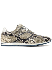Peri Python Embossed Italian Calfskin Sneakers Black / White Zelli