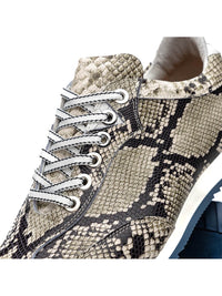 Peri Python Embossed Italian Calfskin Sneakers Black / White Zelli