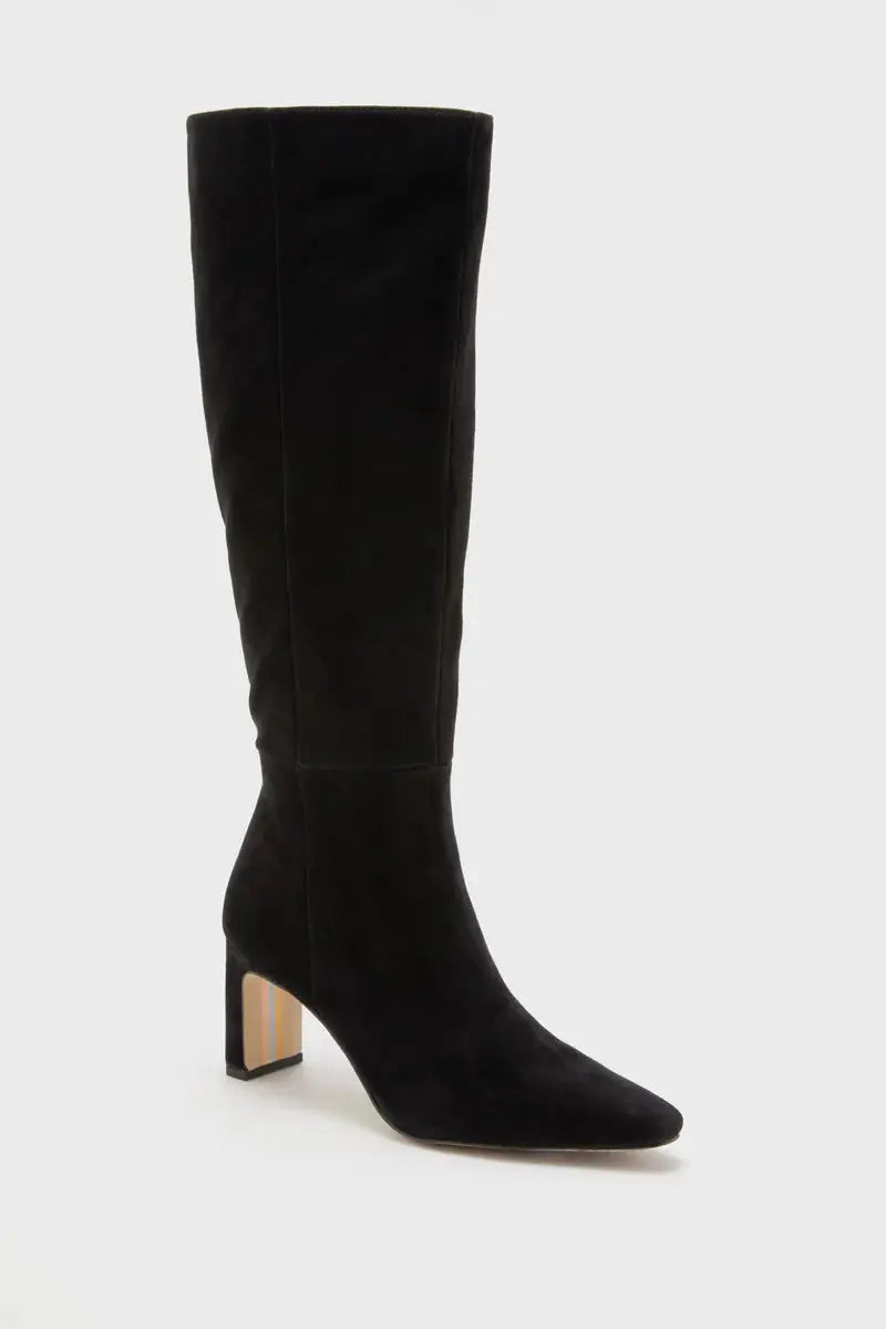 Sylvia Knee High Boots - Black Suede Sam Edelman