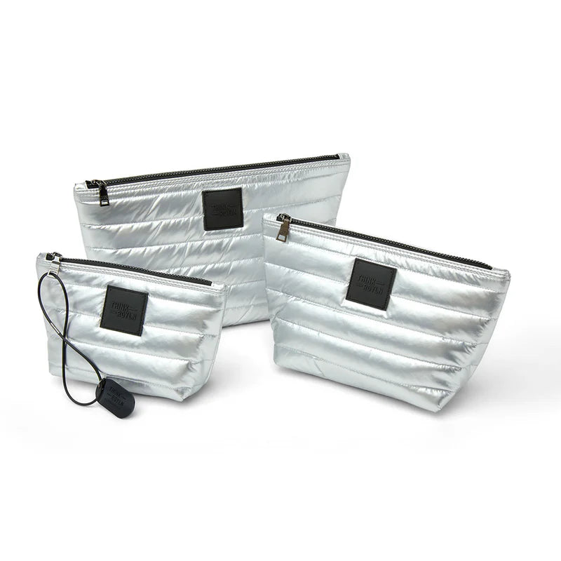 Travel Trio Organizational Pouches - Pearl Silver Think Royln