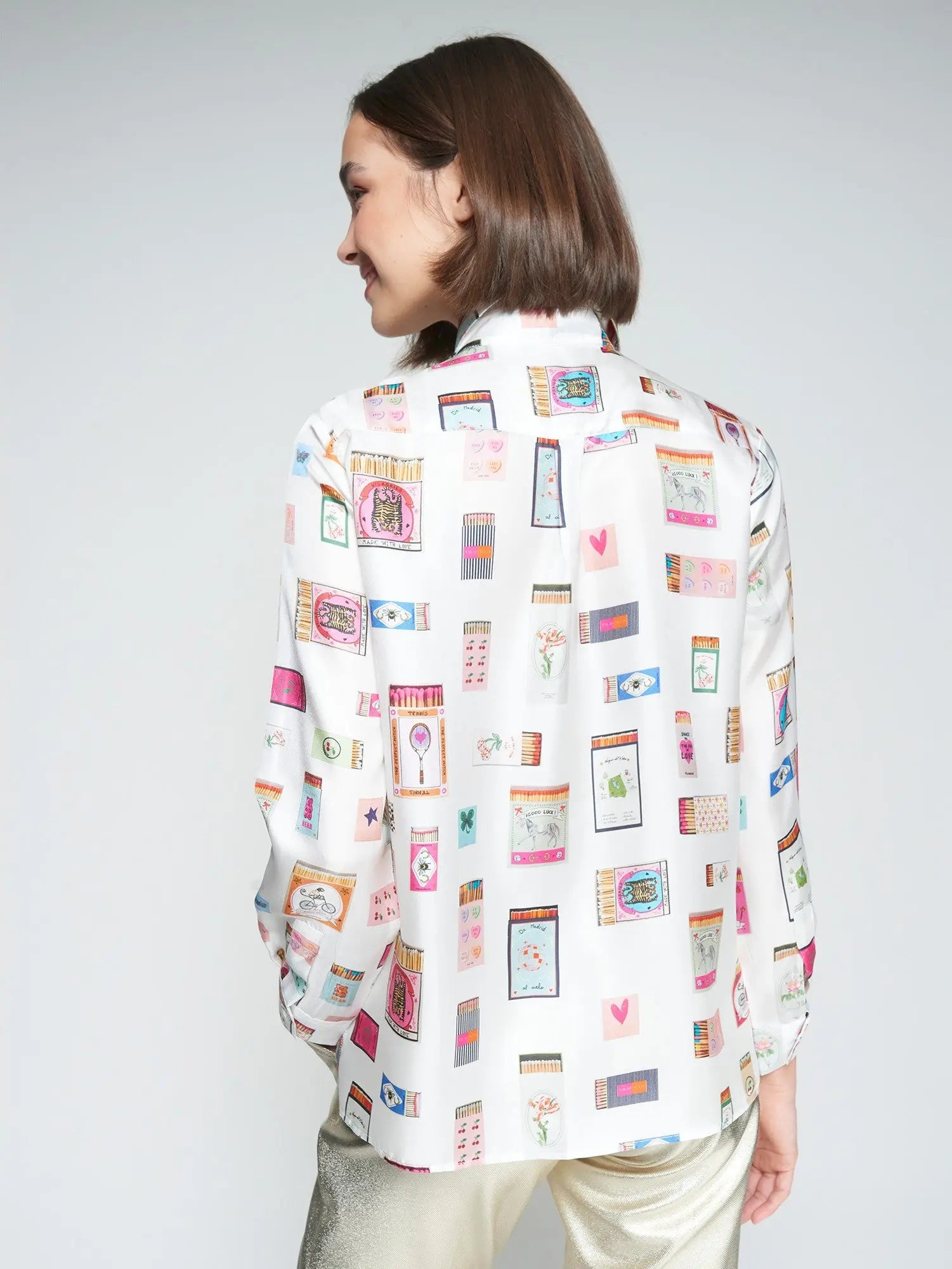 WHITE SHIRT MATCHBOX PRINT Vilagallo