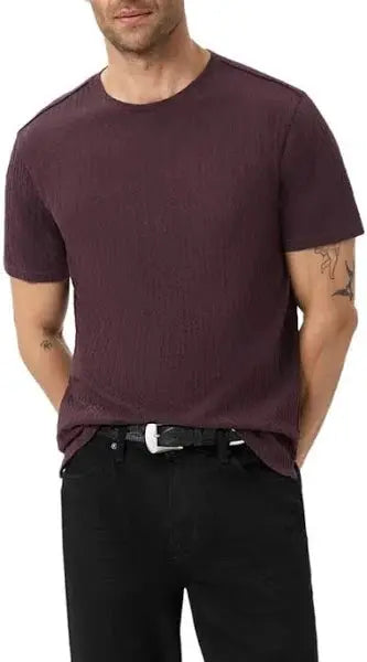 Brasse Crew Tee - Plum John Varvatos