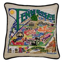 Tennessee Hand-Embroidered Pillow Catstudio