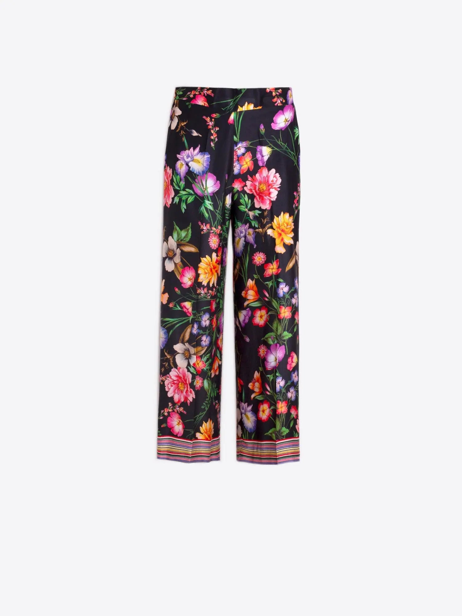 Lucia Black Floral Print Trousers Vilagallo