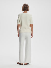 Back view of Varley Lucy Knit Top in Snow White