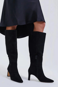 Sylvia Knee High Boots - Black Suede Sam Edelman
