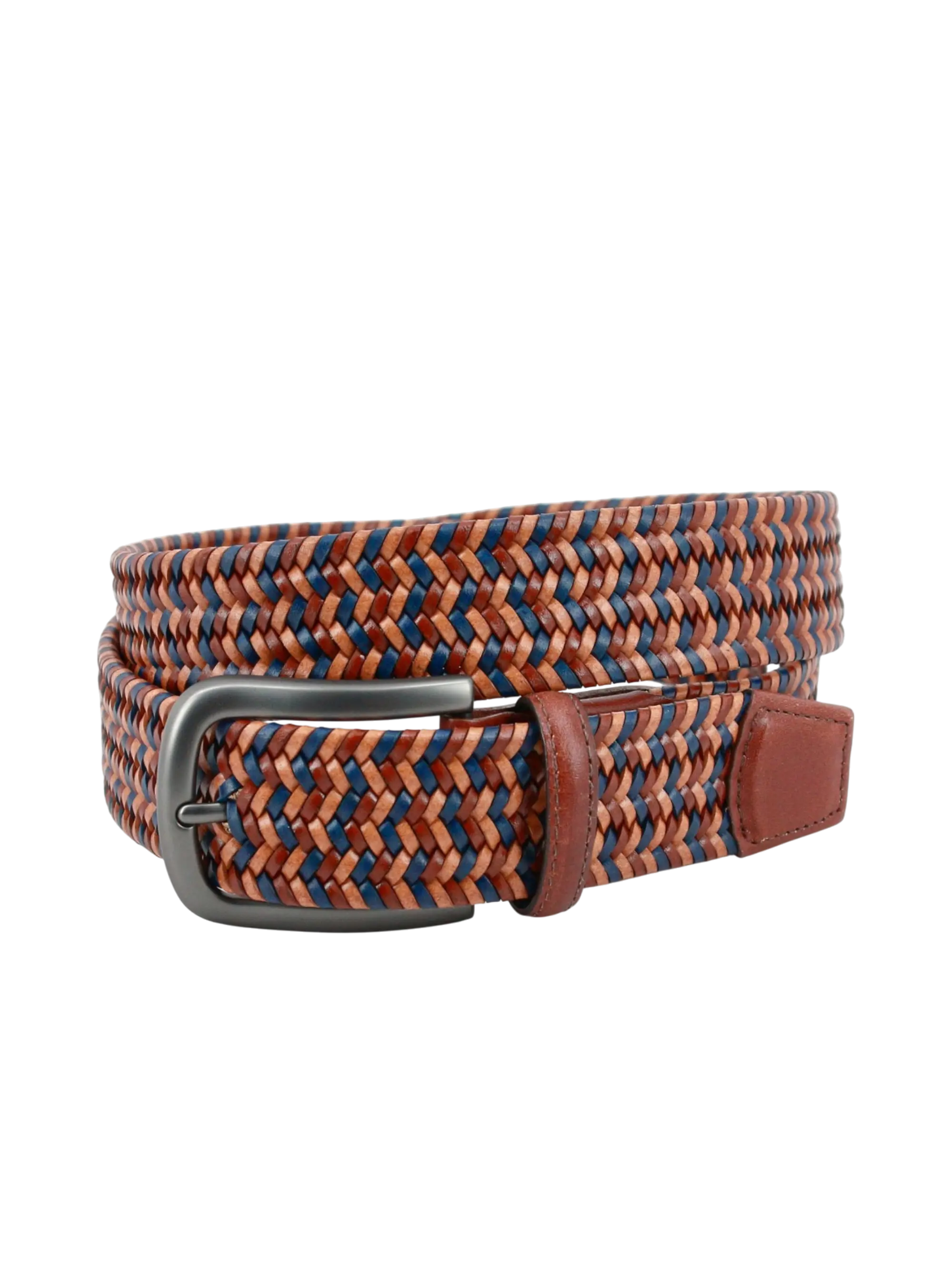 Italian Woven Stretch Belt - Tan Multi Torino