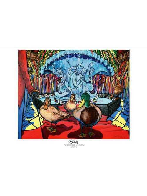 Peabody Fountain & Ducks Poster by David Lynch - Lansky Bros.