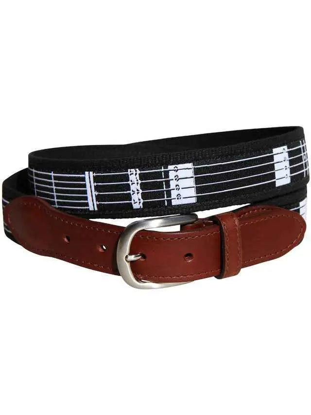 Guitar Frets Leather Tab Belt