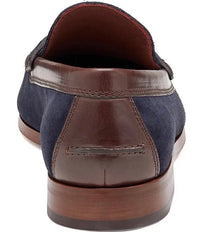 Baldwin Penny Loafer - Snuff Waxed English Suede/Navy Johnston & Murphy
