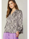 Jacquard Paisley V-Neck Blouse Current Air