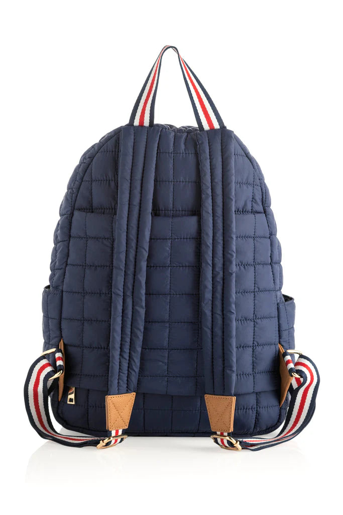 EZRA QUILTED NYLON BACKPACK, NAVY