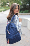 EZRA QUILTED NYLON BACKPACK, NAVY