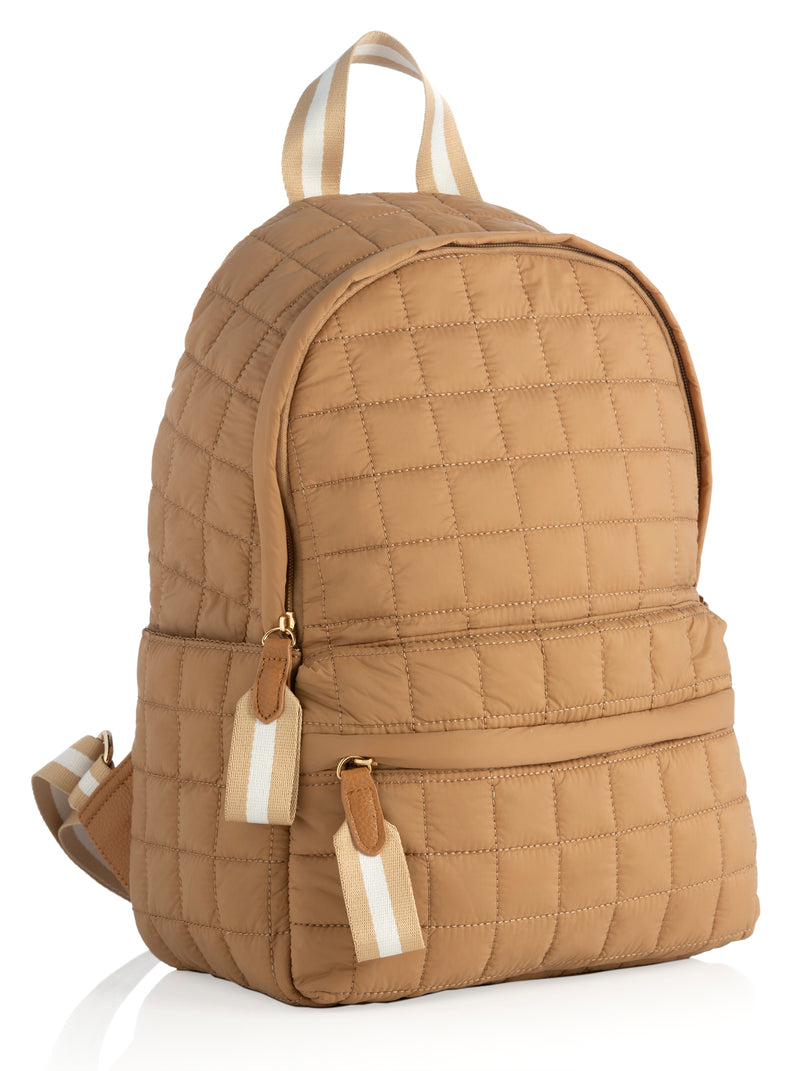 Ezra Quilted Backpack - Tan