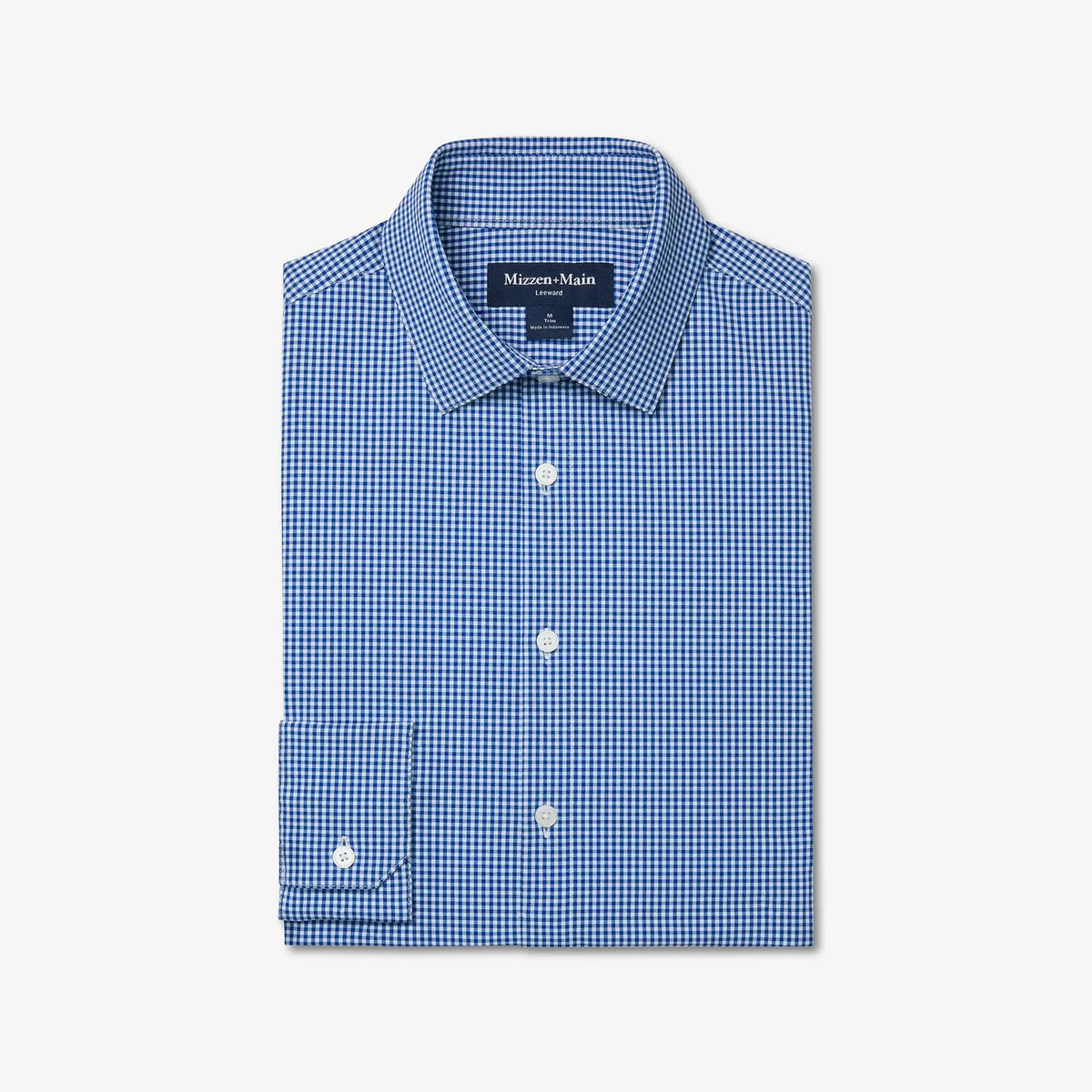 Leeward Dress shirt - Cobalt Ian Gingham Mizzen + Main