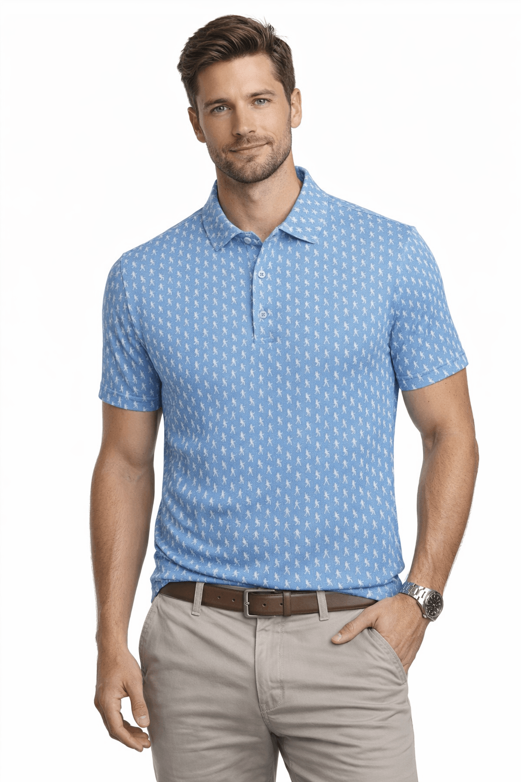 Elvis Silhouette Polo - Cornflower Blue