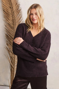 CozyChic® V-Neck Pullover - Umber Queen of Sparkles