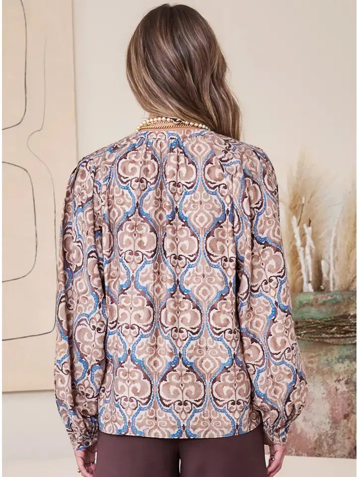 Boho Printed Long-Sleeve Blouse Current Air