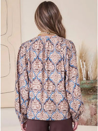 Boho Printed Long-Sleeve Blouse Current Air