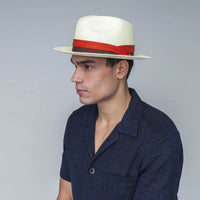 Cuban Fedora - Natural/Vintage Blue