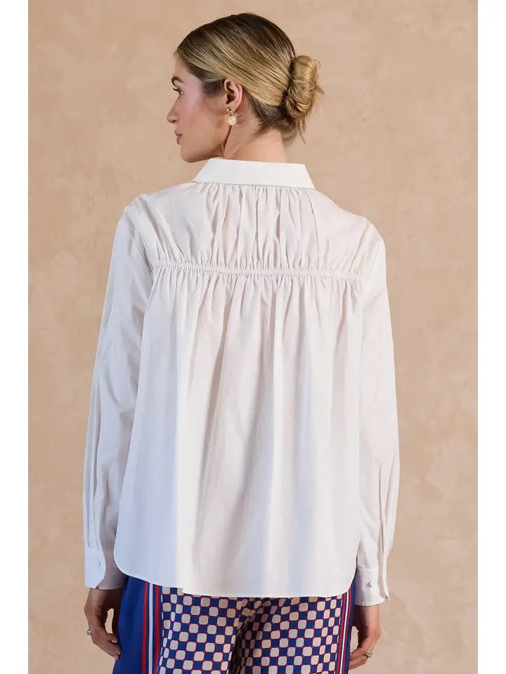 Floral Applique Button Down Shirt