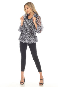 Mesh Zip Swing Jacket - Zebra