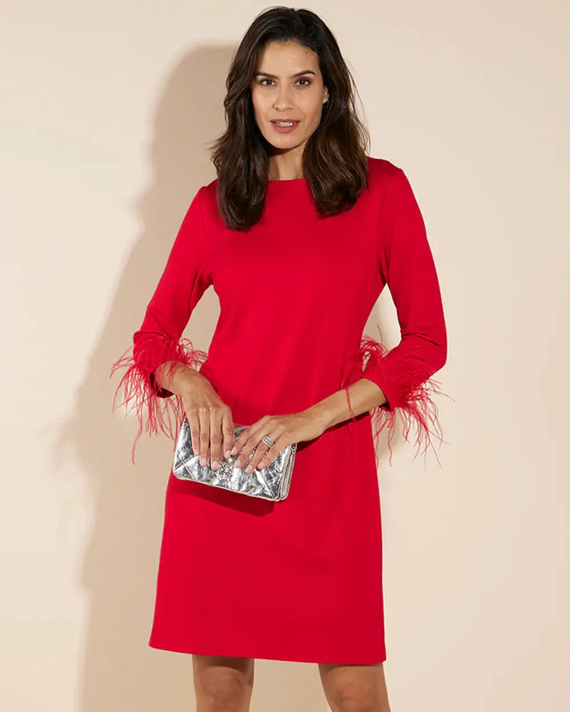 Franca Red Feather Dress Jude Connally