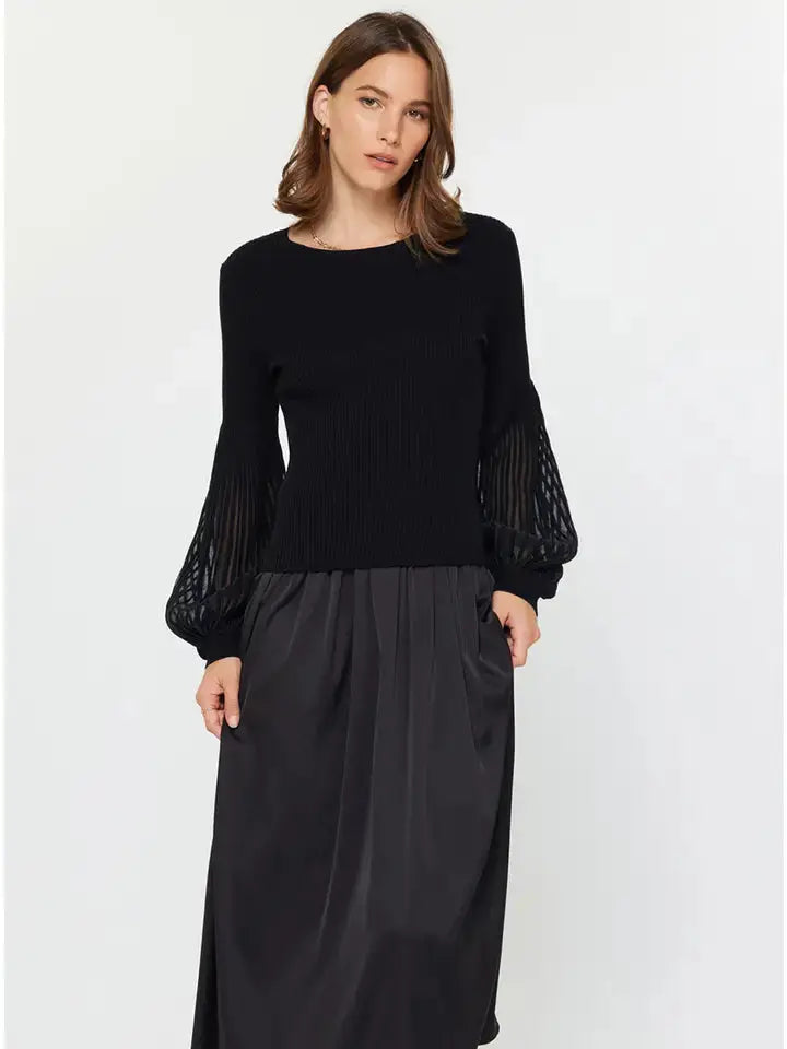 Sheer Detail Sweater & Cami Dress Set Current Air
