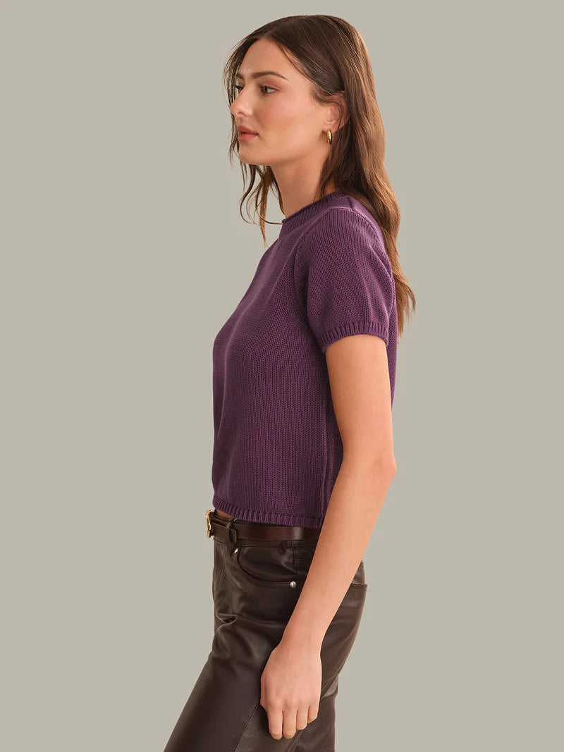 Banks Rolled Edge Sweater Tee - Italian Plum