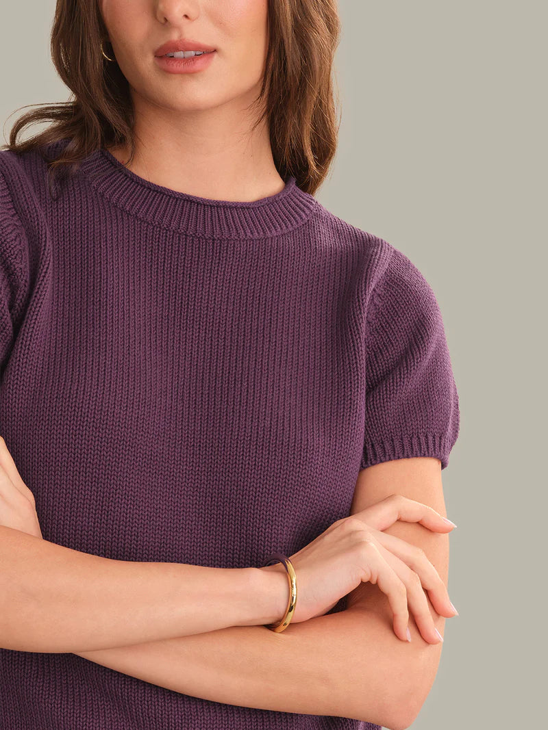 Banks Rolled Edge Sweater Tee - Italian Plum