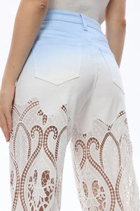 High Rise Wide Leg Sky Fade Jeans