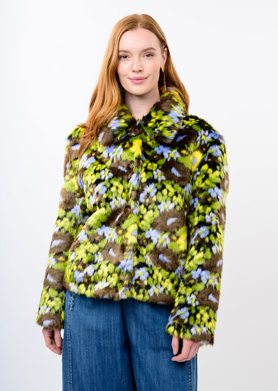 Floral Faux Fur Jacket