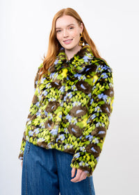 Floral Faux Fur Jacket