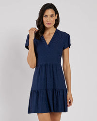 Ginger Dress Jacquard -  Garden Gate Navy